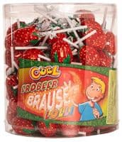 Cool Erdbeer Brause Lollies Dose à 100 Stk.