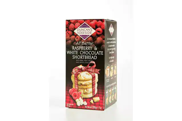 Duncan’s Shortbread Himbeere & W. Schokolade – 200g