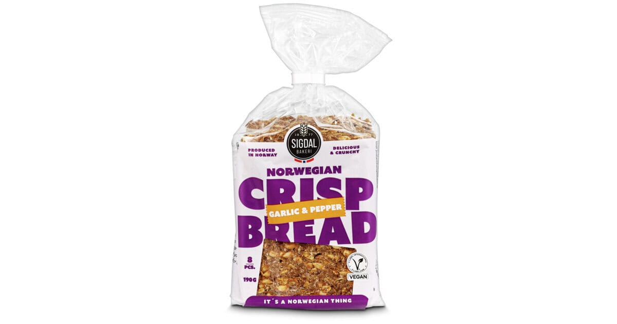 Sigdal Crisp Bread Knoblauch und Pfeffer – 190g