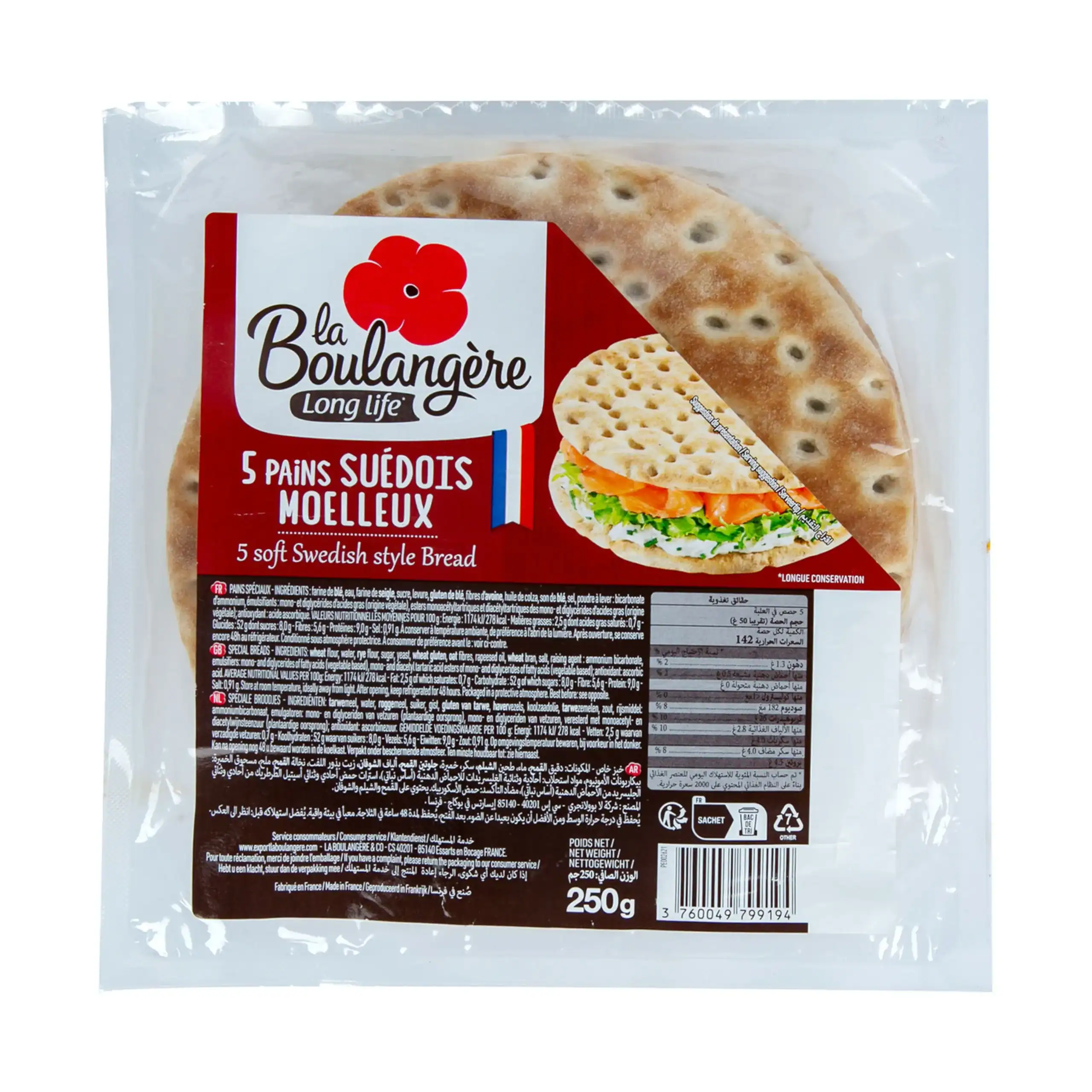 La Boulangère Suédois Brot 5 Stk – 250g